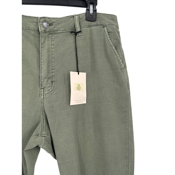 Cosmic Blue Love cropped denim stretch pants women's Size 33 command green new - Picture 3 of 6